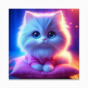 Cute Kitten With Blue Eyes Canvas Print