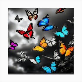Butterflies In The Sky 1 Canvas Print