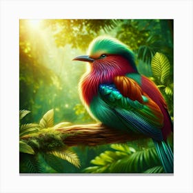 Colorful Bird In The Forest Canvas Print