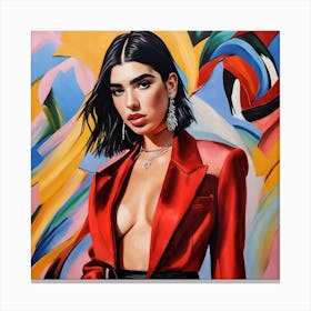 Dua Lipa 'The Woman In Red' Canvas Print