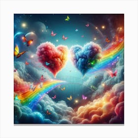 Rainbow Hearts 2 Canvas Print