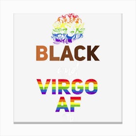 Black Virgo Af Zodiac Gay Pride Lgbtq Black History Month Canvas Print