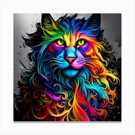 Purple Cat With Blue Eyes 11 Canvas Print