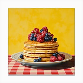 Pancake Stack Reds Checkerboard 1 Canvas Print