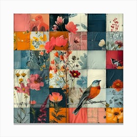 Patchwork Bird Canvas Print