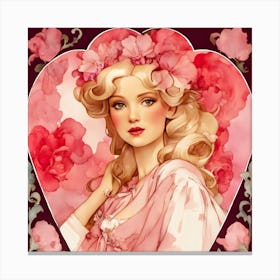 Valentine'S Day Barbie Canvas Print