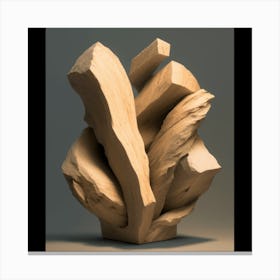 Abstract Wood Sculpture Canvas Print