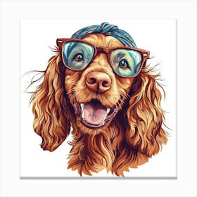 Dog With Glasses 49 Canvas Print