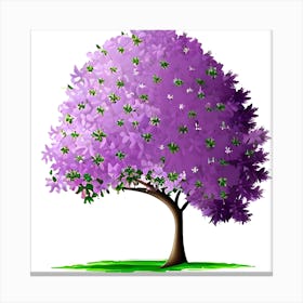 Purple Tree Clipart Canvas Print