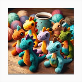 Amigurumi, dinosaur 3 Canvas Print