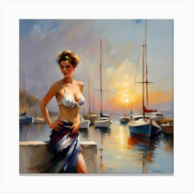 Ready for Business At The Marina Canvas Print