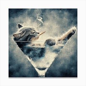 MARTINI CAT Canvas Print