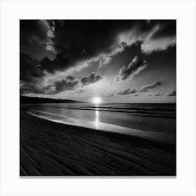 Black And White Sunset 2 Canvas Print