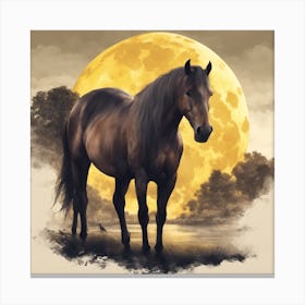 Full Moon Horse 1 Canvas Print