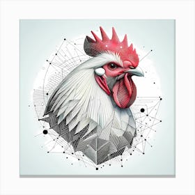 Rooster Head - Bird Artwork 137 Canvas Print