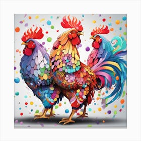 Colorful Rooster Canvas Print