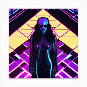 Woman In A Futuristic Outfit Canvas Print