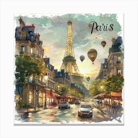 Paris At Dusk Canvas Print