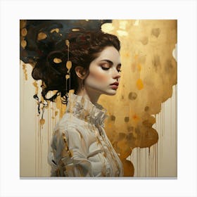 Gold Splashes Canvas Print