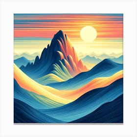 Sunset Mountain Landscape Canvas Print