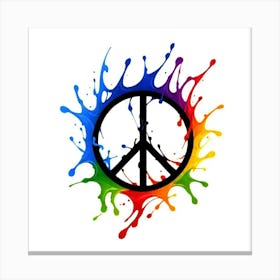 Rainbow Peace Sign Canvas Print