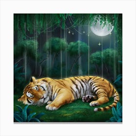 Tiger In The Jungle Canvas Print