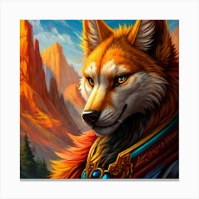 Wolf In The Mountains Canvas Print