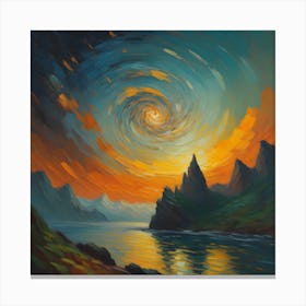 Sunset Over The Loch Canvas Print