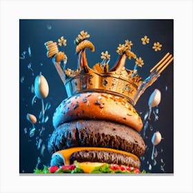 Hamburger Royal And Vegetables Ultrarealistic U (5) (1) Canvas Print