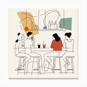 People At A Bar Canvas Print