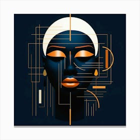 Woman 1 by F Parrish | art deco art | wall art | retro art | black female art | empowered art | black art | FParrish Art Prints Canvas Print