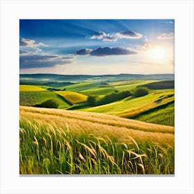 Grass German Cultivate Commercial Ecology Plant Sun Day Cultivated Scene Green Flying Pa Canvas Print