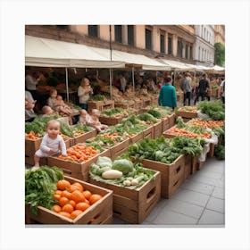 Vegetable Market In Poland Canvas Print