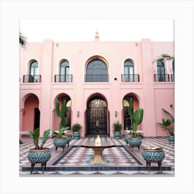 Pink Hotel Courtyard Canvas Print