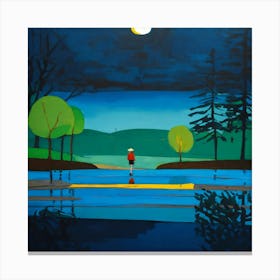 Moonlight On The Lake Canvas Print