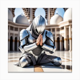 Muslim Knight Praying Canvas Print