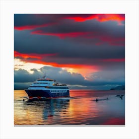 Sunset On A Cruise Ship 14 Canvas Print