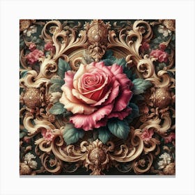 Roses In A Frame Canvas Print