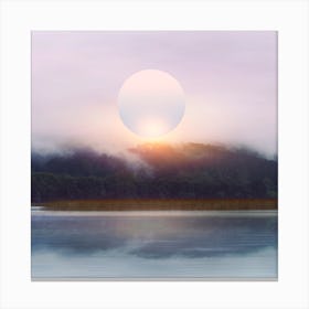 Sunset In The Mountains Square Canvas Print