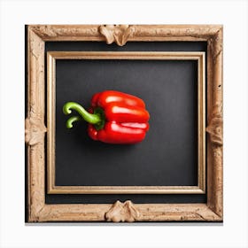Red Pepper In Frame Canvas Print