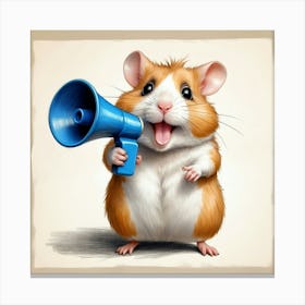 Hamster With Megaphone 6 Canvas Print