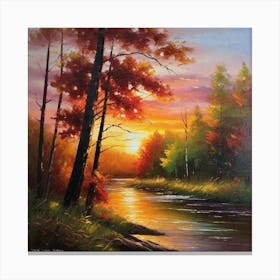 Sunset By The River 17 Canvas Print