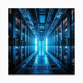 Advanced Data Center Interior Cabling Meticulously Organized In Vibrant Colors Rows Of Servers Wit (6) Canvas Print