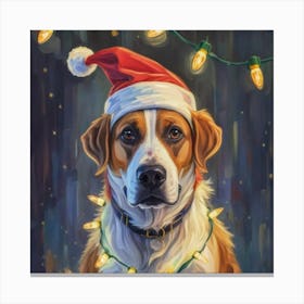 Santa Dog Canvas Print