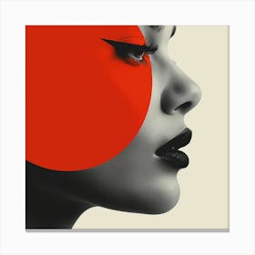 Woman'S Face with a red circle - city wall art, colorful wall art, home decor, minimal art, modern wall art, wall art, wall decoration, wall print colourful wall art, decor wall art, digital art, digital art download, interior wall art, downloadable art, eclectic wall, fantasy wall art, home decoration, home decor wall, printable art, printable wall art, wall art prints, artistic expression, contemporary, modern art print, Canvas Print