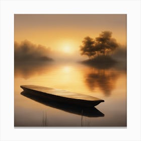 Boat On A Lake Canvas Print