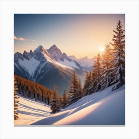 Sunrise In The Mountains 2 Canvas Print