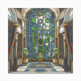 A wonderful artistic painting on stained glass 1 Canvas Print