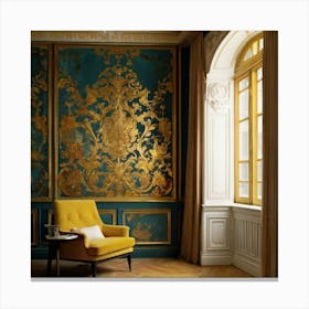 Gold And Blue Room Canvas Print