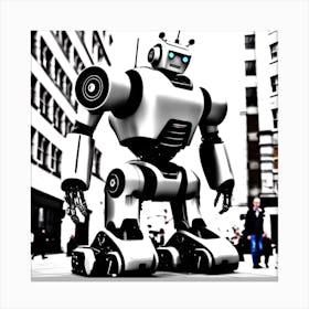 Robot On The Street 26 Canvas Print